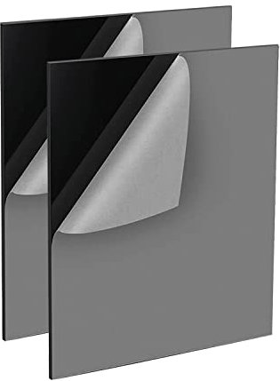 QEEYON 2 PCS Schwarz Acrylglas Platte A3 2MM Schwarz Acrylplatten Quadrat Groß Acrylplatte 2MM Laserschneidbar Kunststoffplatte für Schilder, DIY Display Projekte Handwerk, Malerei 42 x 29.7cm