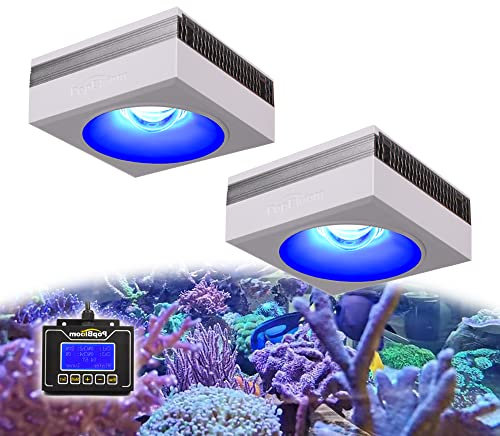 PopBloom RL90 Meerwasser Aquarium LED Vollspektrum, Salzwasser Riff Aquarium Beleuchtung für 80-120cm Meerwasser-Riff Korallenfischbecken