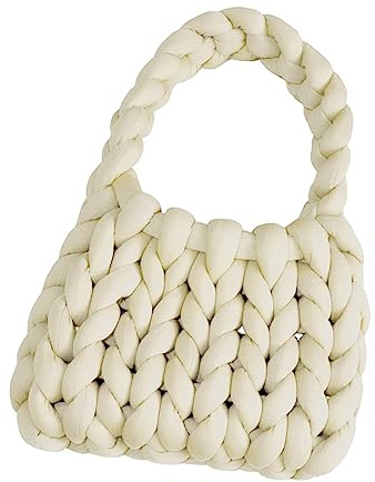 Harilla Damen-Häkeltasche, Unterarmtasche, Handtasche, Einkaufstasche, Clutch, Geldbörse, Stricktasche, Elegante Strick-Geldbörse für Frühling, Outdoor,