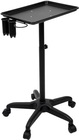 TaNeHaKi Rolling Salon Tablett,Edelstahl Salonwagen, HöHenverstellbar Arbeitswagen Friseurwagen FüR Sfriseursalon,HaustiergeschäFt, SchöNheitssalon