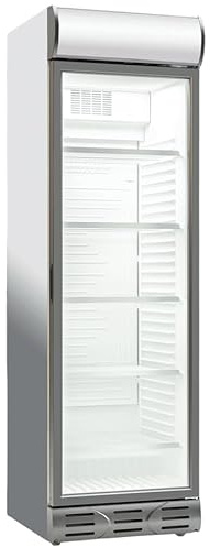 CRK Réfrigerateur à Boissons Commercial 380 L Frigo Vitrine Température 0-10 ℃ Armoire à Boisson Réfrigérée avec 5 Étagères Réglables et Caisson Lumineux + clé Cafés, Restaurants, Snack,Bar