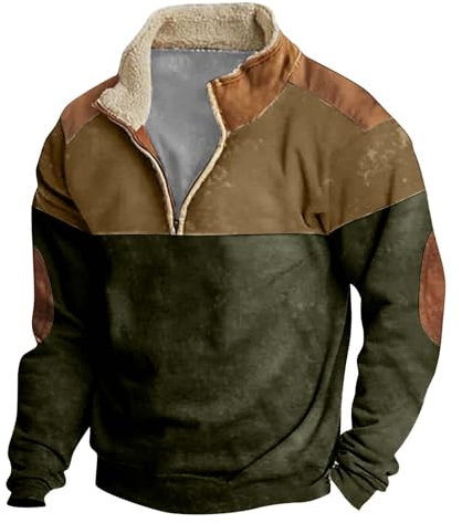 KONG JIMFAN Weißer Hoodie Plaid Fleecepullover Herren Hoodie Männer Geschenk Oversize Hoodie Hoodie T Shirt Orange Grauer Hoodie Grüner Anzug Salzhaut Hoodie(Army Green,L)