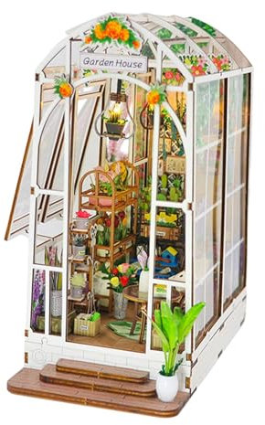 predolo DIY-Buchstützen-Sets, Gartenhaus, Bücherregal-Einsatz, 3D-Puzzle, DIY-Miniatur-Buch-Sets für Bücher, Wohnzimmer, Neujahrsgeschenke