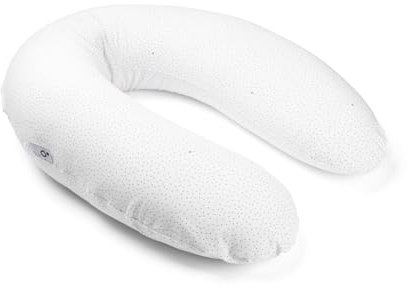 DOOMOO Cojín de Embarazo & Lactancia Buddy, Silver Dots