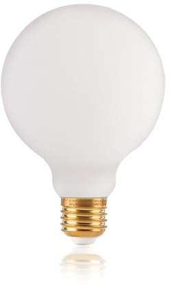 FLSNT Dimmbar G125 Glühbirne E27 Große Kugel, 7W (Ersetzt 40W), 600LM Edison Vintage Glühbirne E27, 2200K Warmweiß Leuchtmittel, Opalweiße Glas, 1 Stück