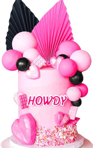 LaVenty Rosa und Schwarz Tortendeko Kugeln Cake Topper Mini Ballons Tortenaufleger für Hochzeit Party Babyparty Geburtstag Tortendeko Mean Mädchen Geburtstag Party Dekoration