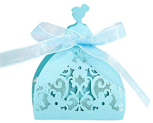 100 Stück hohle Süßigkeitenschachteln mit Blumenspitze für Hochzeit, Party, Pralinenschachtel, Brautparty, Jahrestag, Geburtstag, mit Band