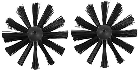 IWOWHERO 2pcs Chimney Brush Heads Dryer Duct Cleaner Fireplace Lint Remover Tool Flexible Vent Cleaning Replacement Brush for Flue and Boiler Pipes
