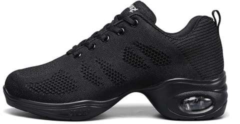 Hixingo Scarpe da Ballo Sportive Donna Fitness Ginnastica Sneakers Scarpe da Running Casual Traspirante Antiscivolo Jazz Moderno Tessitura Volante Classiche Scarpe Danza Sneakers