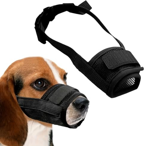 Dog Muzzle for Small Dog,1 PCS Soft Nylon Mesh Muzzle for Small Dogs,Adjustable Breathable Cover to Prevent Biting,Mouth Cover for Chihuahua Teddy(Black, S)