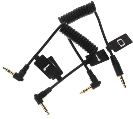 Toyvian 2stücke Trs-trrs-adapterkabel Gewickeltes Audio-verlängerungskabel Kompatibel Mit Mobiltelefonen Und Dslr-kameras Für High-definition-audioübertragung