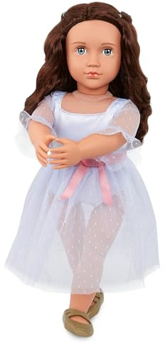 Our Generation Ballerina-Puppe Clara mit Nussknacker-Zubehör | 46 cm große Ballerina-Puppe Clara mit Kleid, Nussknacker und Ballettschuhen; blaue Augen zum Öffnen und Schließen; 5+ Jahre