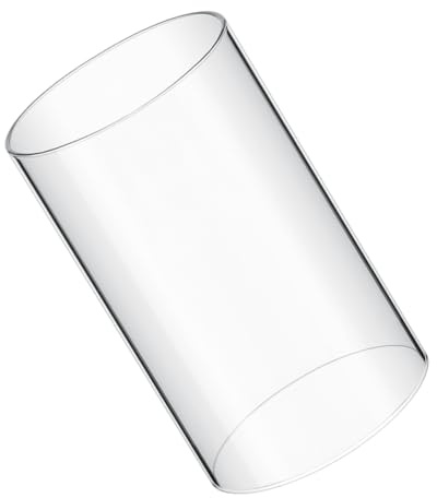 Cubrevela Cilíndrico de Vidrio Transparente, Diseño Antiviento | Extremo Abierto, Fácil de Limpiar, Estilo Minimalista Moderno, para Decoración del Hogar y Proyectos DIY