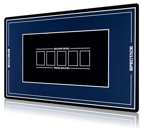 SPECTACE Pokermatte 100 × 60 cm + Schutzhülle | Premium Version - Professionelle Kartenmatte für Texas Holdem Poker-Set | Pokertisch im Casino Stil