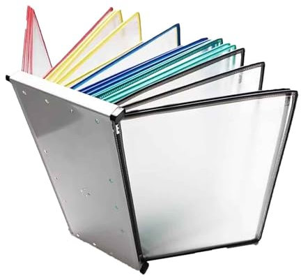Schreibtisch-Organizer mit Wandhalterung, Metall und PVC, Klapp-Präsentationsmappe mit 30 Taschen, ideal für die Aufbewahrung von Dokumenten im Büro und einfachen Zugriff