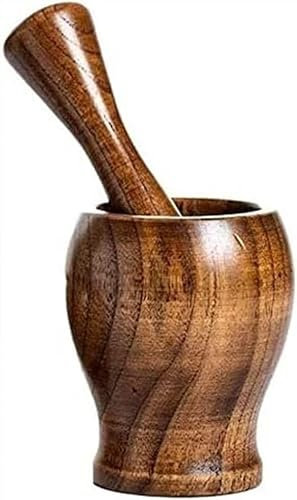 ZJFHEYUO Ensemble mortier et Pilon Ensemble mortier et Pilon Ensemble mortier et Pilon Broyeur à épices en Pierre Ensemble mortier et Pilon Mortier et Pilon en Bois Massif pour AI
