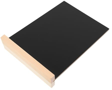 LOLIPPYY Schwarze Tafel mit Pinienholzständer Einseitig Beschreibbares Kreideboard Desktop Dekoschild für Nachrichten Tischnummern Party und Hochzeitsbeschriftung Leicht und Einfach
