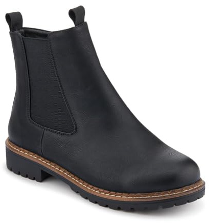 Pavers Womens Wide Fit Slip On Boots With Side Zip | Autumn Winter Collection | Chelsea Boot | Zip | Block