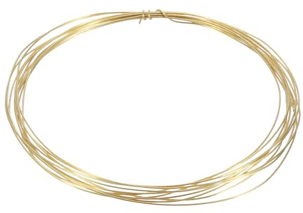 QUARKZMAN 3 Meter Lange H65 Messing Basteldraht 0.5mm Dia 24 Gauge Gold | Metall Schmuckdraht Gold Messingdraht für Halskette Armbänder Ring Schmuckherstellung Bastelarbeiten Dekoration