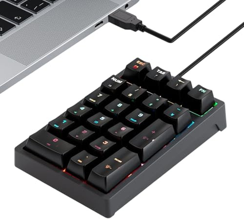 Numeric Keypad, 17 Key Multifunctional Plug In, 5.31x3.54x1.38 Inch Compact Design, Compact Computer Accessory, Practical Office Style with Sturdy Build, Input Device for PC Desktop Notebook Analysts