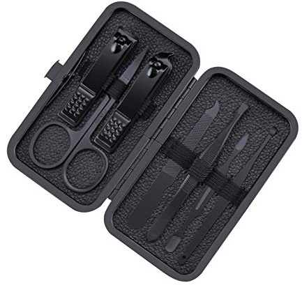 Set de 7 piezas kit profesional pedicura con estuche almacenamiento Cortauñas acero inoxidable herramientas aseo para hombres mujeres padres ancianos pacientes Cuidado uñas manos pies y facial viajes