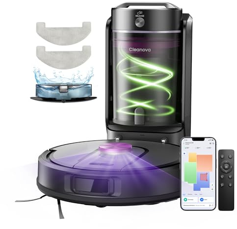 Vexilar W15 Robot Aspirador y Fregasuelos 10000Pa, Aspirador Fregadora Potente con 5 Mapa Inteligente,Autonomía 180Min, Fácil Programa, 4L Base Autovaciado sin Bolsa, para Suelos/Alfombras/Partícula