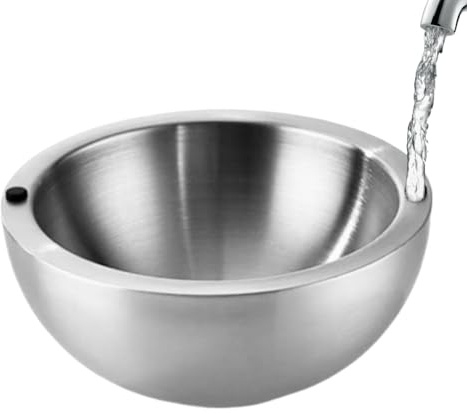 Bols de service en acier inoxydable | Plat de fête isotherme à double paroi – Bol de service en acier inoxydable – Pour salsa, guacamole, condiments, sauces, salade, aliments chauds et froids