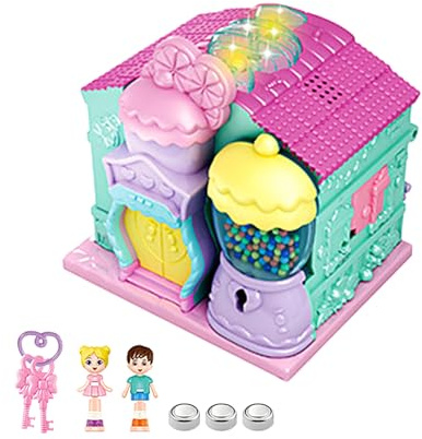Spielzeugschloss Puppenhaus - Spielset für Kleinkinder, Prinzessin, magische und tanzendes Schloss, Musikspielzeug,Traumpuppenhaus-Möbel, rosa Mädchenspielzeug, Puppenhaus-Weihnachtsdekoration, Gesche