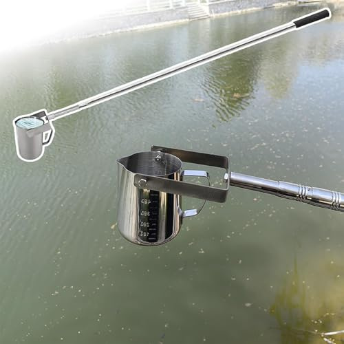 Water Sampling Dipper, Telescopic Stainless Steel Graduated for Pond Stream Lake River Sampling