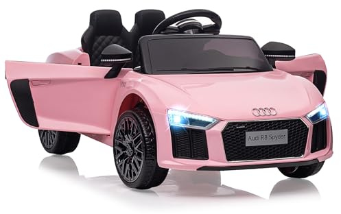 Voiture électrique Enfant 12V Style Police - Télécommande, sécurité, Suspension, 3 Vitesses, LED, klaxon - pour Enfants 3-8 Ans - Rose