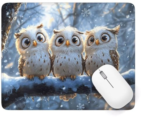 Alfombrilla Ratón 340 x 280 mm, Búho Alfombrilla Ratón Gaming, A-283 | Pequeña Mouse Pad con Impermeable y Antideslizante, Mousepad Animal Mejora la Precisión y Velocidad, para PC Teclado Gamer
