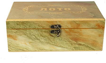 Bingo Set, Russisches Lotto, Spiel, Gesellschaftsspiel mit Holzfiguren (Hochglanz Holzkiste, LN-30-6) Spieleabend Familie / Party, Loto Bingospiel Familienspiel für Erwachsene und Kinder ab 6 Jahren