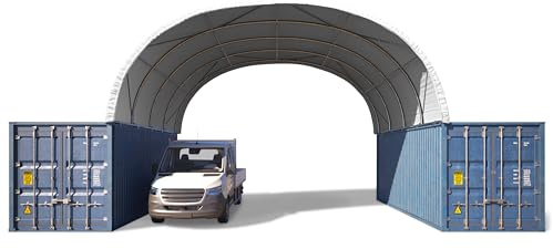 TOOLPORT Container Überdachung Zelt 8x6 m Lagerhalle Contop Garage Schüttgut Silo Halle Unterstand 1400N PE weiß