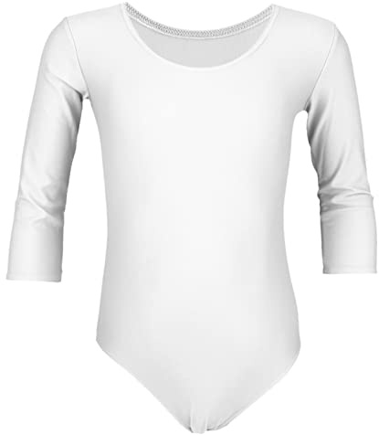 Aquarti Mädchen Body 3/4 Arm Ballett Trikot
