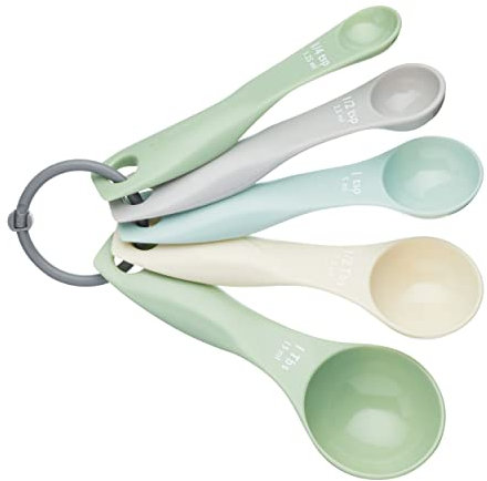 Colourworks Messlöffel-Set, 5 Löffel zum Abmessen von Lebensmitteln, langlebiger, schmutzabweisender und spülmaschinenfester Kunststoff, klassische Farbe