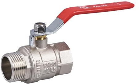 zencQ Kugelhahn 1 Zoll MF Hebelgriff - PN40 bar Kugelventil aus Messing mit Hebel für Industrie, Wasserpumpen Tanks, Gewerbe, Haushalt, Regentonnen mit Innengewinde und Außengewinde (1)