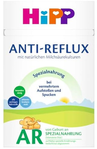 HiPP Anti-Reflux Spezialnahrung (4 x 600g) - von Geburt an, besonders sämig, zum Diätmanagement bei vermehrtem Spucken und Aufstoßen im Säuglingsalter