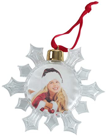 Weihnachtsbaum Hängende Kugel Dekoration Sternform Runde Fotokugel DIY Valentinstag Xmas Party Store Home Fenster Ornament-Schneeflocke, Deutschland