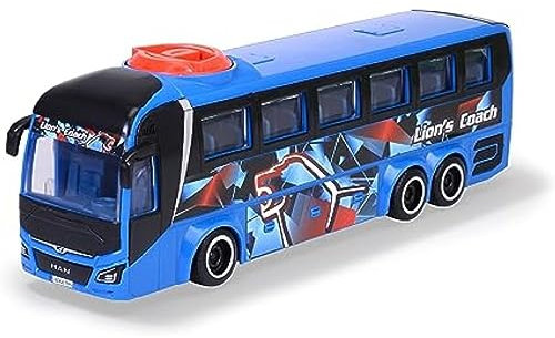 Dickie Toys - Spielzeug-Bus Man (blau) – lenkbarer Reise-Bus (26,5 cm) zum Spielen für Kinder ab 3 Jahren, Spielzeugauto mit Lenkung & Türen zum Öffnen
