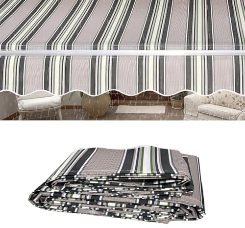 Lona de Repuesto Retráctil para Toldo de Patio (sin Marco) Cubierta Del Toldo de La Sombra Del Sol Toldo Enrollable Toldo Exterior Tela Superior 280g 100% Poliéster para Patio(Size:2x1.5m,Color:Rayas)