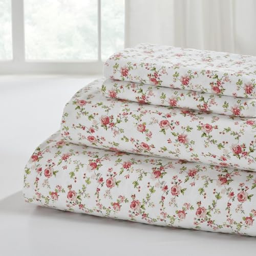 Modern Threads Parure de lit 4 pièces en Flanelle 100% Coton - Douce et Durable pour Toutes Les Saisons, Mariah pour lit Double