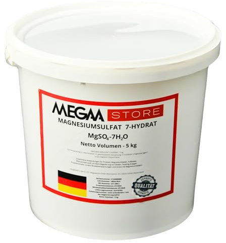 Megaa store Magnesiumsulfat Heptahydrate | 1kg bis 25kg | Natürliches Salz Epsom Salz Badesalz Bittersalz Konzentrierte Magnesium quelle Magnesium Bäder