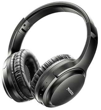 Bluetooth Headphones Wireless Earbuds Over Ear Headphones, Long Battery Life, HiFi Noise Reduction, Foldable, Lightweight, With 3.5mm port, Black