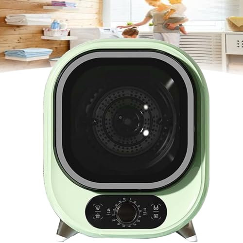 Helautomatisk Liten Minitvättmaskin, 5 Kg Ventilerad Kompakt Mini Centrifugeringstork, Ventilerade Torktumlare Små, Bärbar Tvättmaskin, Smart Torktumlare, 0,8 Kg Last,Green
