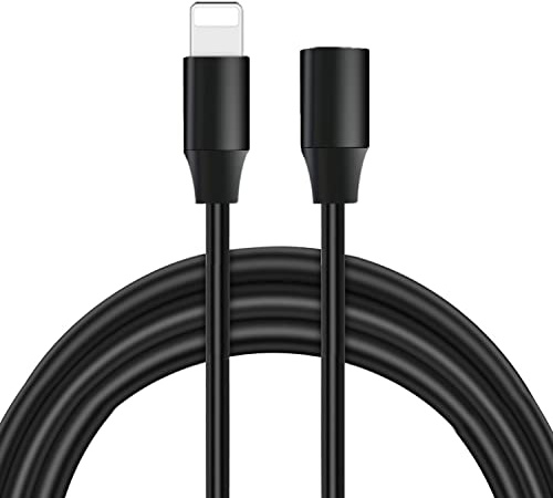 YWIBAHS Cable de extensión Lightning para iPhone, adaptador macho a hembra, compatible con Mac, 1 m, color negro