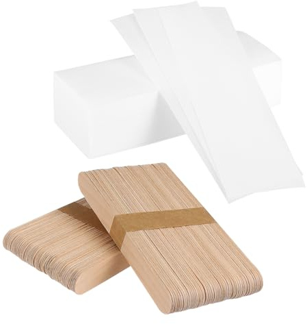 VALICLUD 200pezzi Strisce Di Cera Per Depilazione e Kit Con Bastoncini Di Legno Strumenti Per Rimozione Quotidiano e