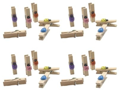 TOYANDONA 30 Pezzi Clip di Legno per Foto 35mm, Mollette Portafoto Colorate per Decorazione Parete, Mini Clip Fotografiche per Casa, Dormitorio e Fai da Te Colore Casuale Colore Casuale