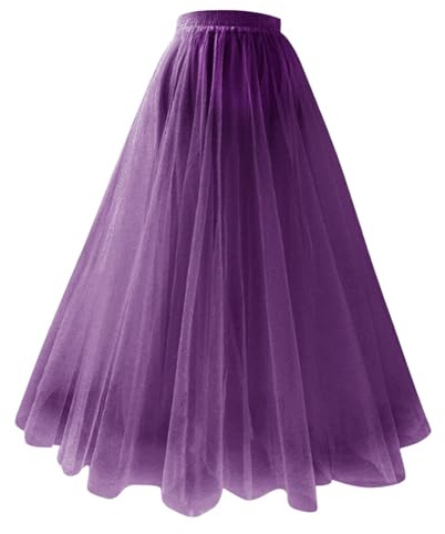 Generica Tutu Karneval Donna - Gonna Tutu Lilla Donna - Gonna A Rete Gonna Lunga Plissettata Gonna Oversize Ampia Gonna A Trapezio Gonna Snellente A Vita Alta