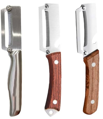 Vegetable Peeler, 3 Piezas Pelador De Frutas Y Verduras, Pelador De Verduras Multifuncional Acero Inoxidable, Con Mango De Madera & Abridor Cerveza, Para Patatas Calabacin Vegetales Caña De Azúcar