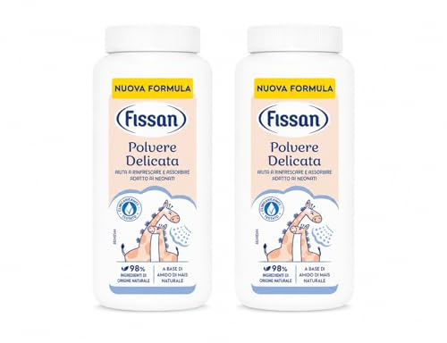 Polvere Delicata - Talco per Neonati e Bambini - Assorbe l'Umidità e Aiuta a Prevenire Arrossamenti - Con Amido di Mais Naturale - Delicata sulla Pelle Sensibile - Uso Quotidiano - 2 Unita da 100g